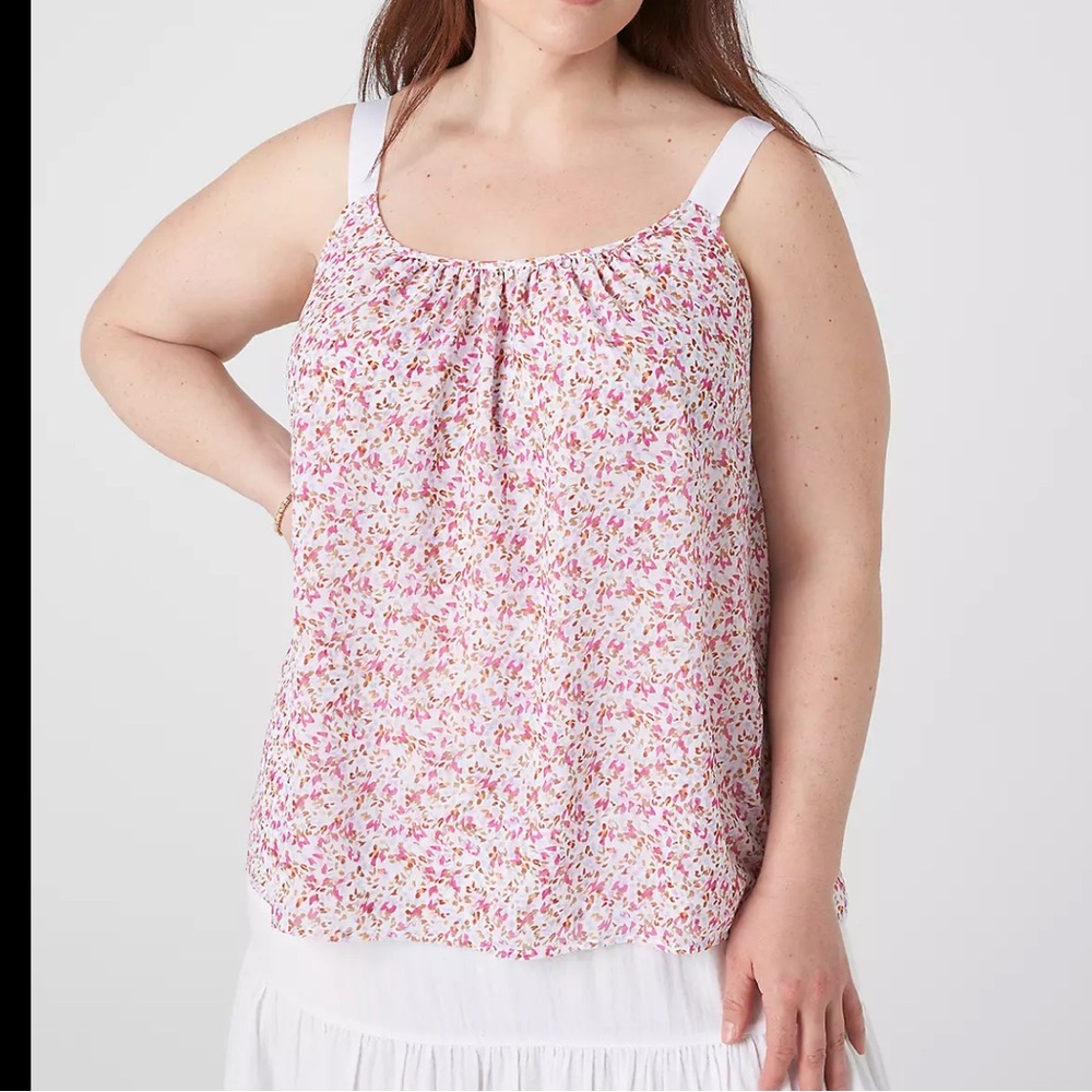 Lane Bryant Shirttail Hem Cami With Grosgrain Ribbon Straps size 16 New